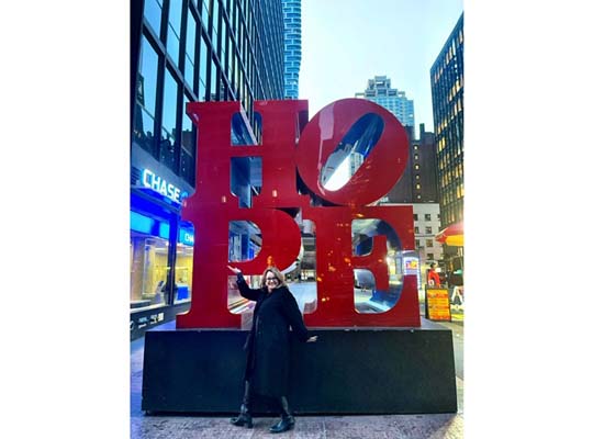 Finding Hope (Cooper) in NYC at the ABM planning meeting. (2021)