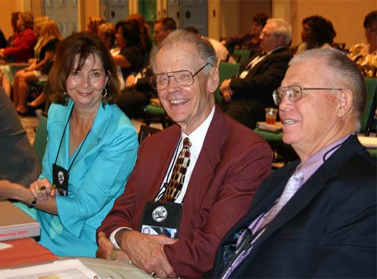 The Commission’s bright and smiling Ex-Officio members, Victim Advocate Pat Tuthill (ICAOS), Chief Justice Gerald VandeWall (CCJ), and Senator Denton Darrington (NCSL), at the 2007 Annual Business Meeting in Orlando, Florida.