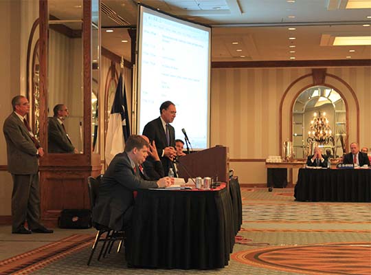 Robert Maccarone (NY) addresses the Commission at the 2010 Annual Business Meeting in San Antonio, TX.