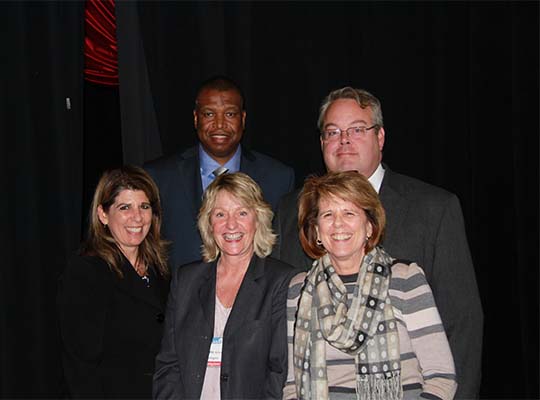 Now that’s a fine group of region chairs: Chris Moore (GA), Dale Crook (VT), Anmarie Aylward (WA), and Cathy Gibson-Beltz (NE) with Sara Andrews (OH). (2015)