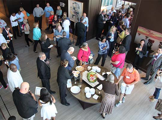 Commission members enjoy food and conversation at the 2016 Annual Business Meeting in Cleveland, OH. Cleveland Rocks!