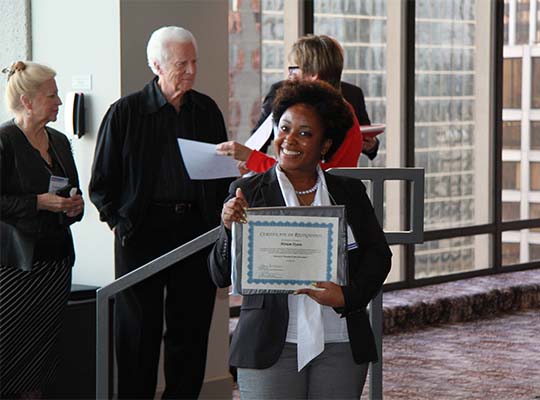 Miriam Dyson (GA) is recognized at the 2015 Annual Business Meeting in Portland, OR.