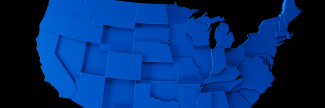 Blue map of the united states